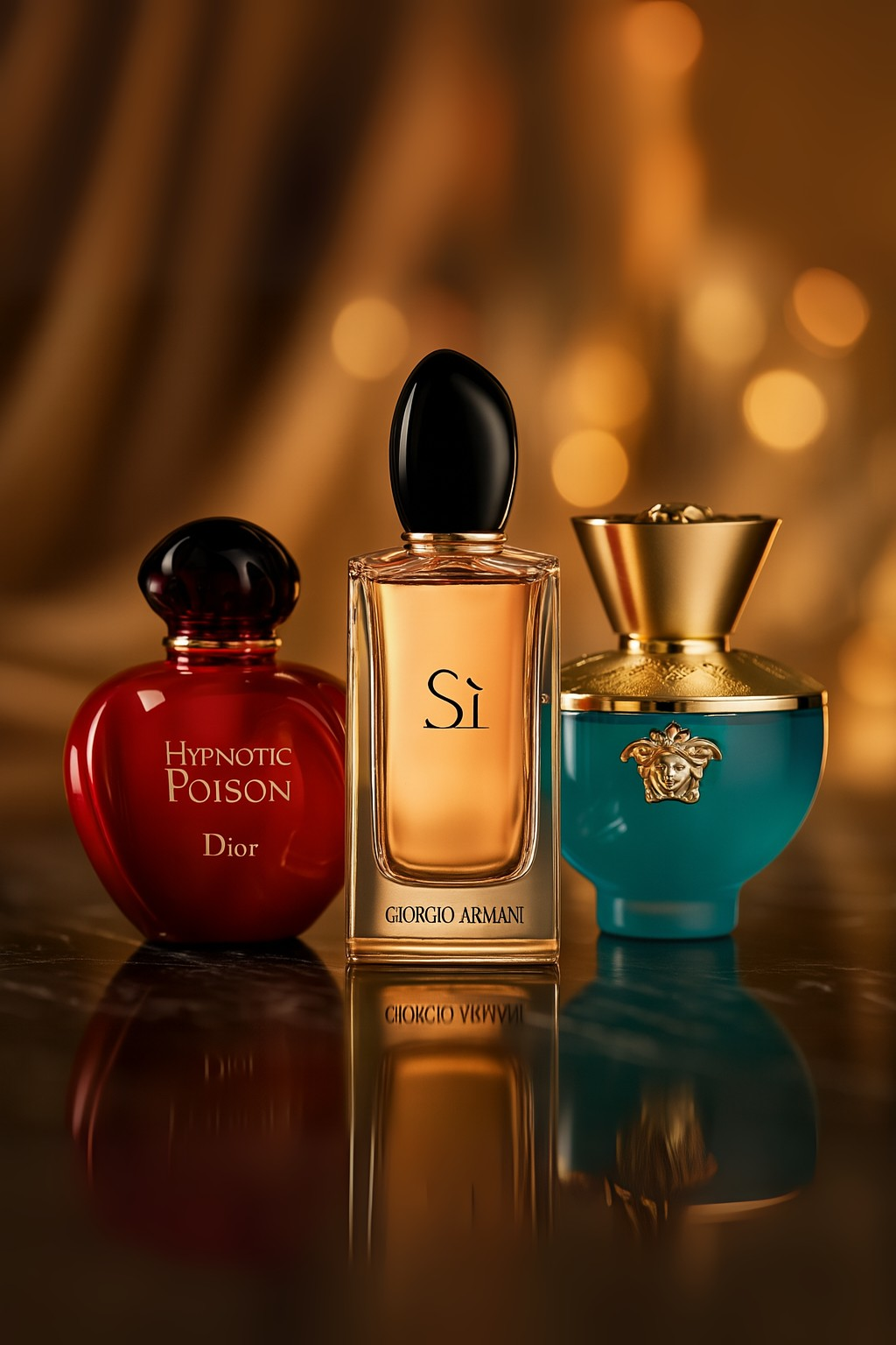 Set de 3 perfumes: Dior Hypnotic Poison, Giorgio Armani Sì, Versace Dylan Turquoise 100 ml